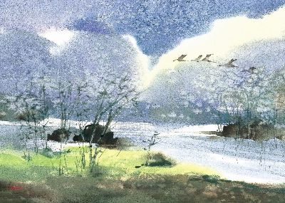 油画-阳春白雪三 春光,装饰画