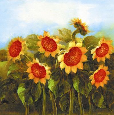 油画-向日葵 花卉,装饰画,向日葵